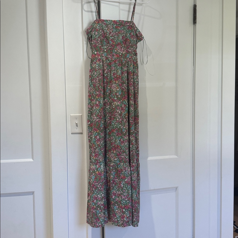 Lost + Wander Floral Midi Dress - Red and Green